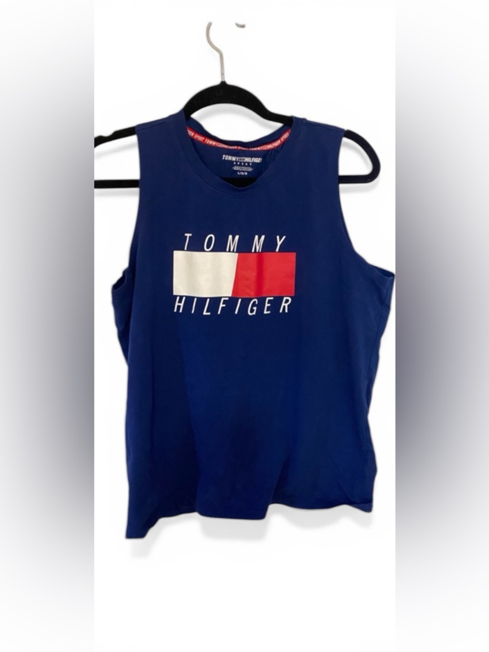Tommy Hilfiger Blue Tank with Red & White Logo Panel